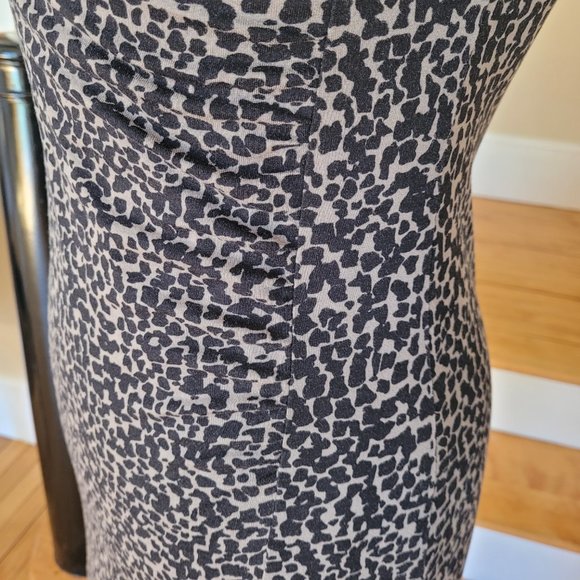 LOFT Classic Black and Tan Animal Print Sleeveless Sheath Dress. Size Sm… - Picture 4 of 8